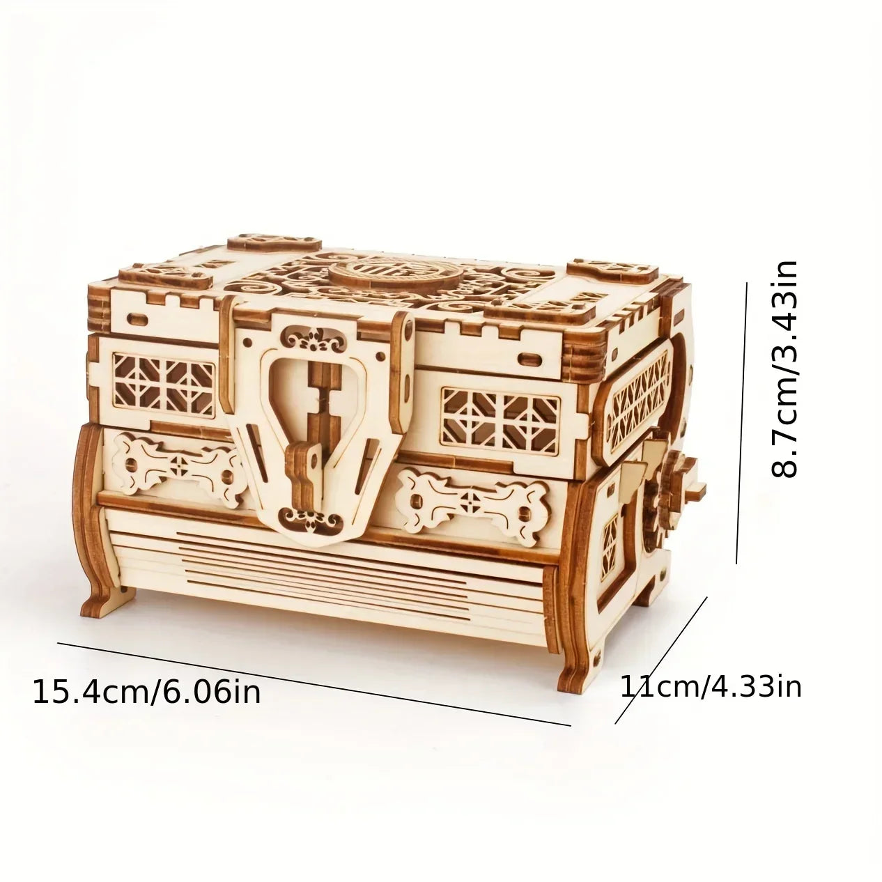 3D Wooden Mechanical Jewellery Box Puzzle (treasure box)