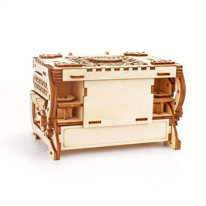 3D Wooden Mechanical Jewellery Box Puzzle (treasure box)