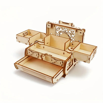 3D Wooden Mechanical Jewellery Box Puzzle (treasure box)