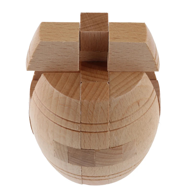 wooden barrel puzzle close up wood open